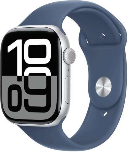 Смарт-часы Apple Watch Series 10 A2999,  46мм,  2.1",  синий/серебристый [mwwm3lw/a]